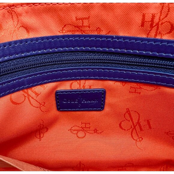 Cole Haan Izzie Clutch Prussian Blue Woven Leather Brynn Weave II NWT - Picture 8 of 10